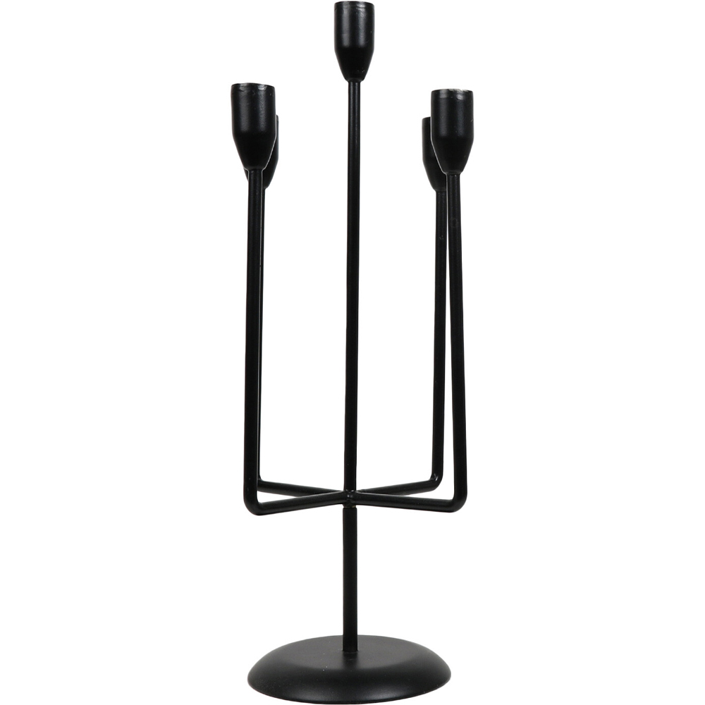 Black 5 Arm Candle Holder Image 4