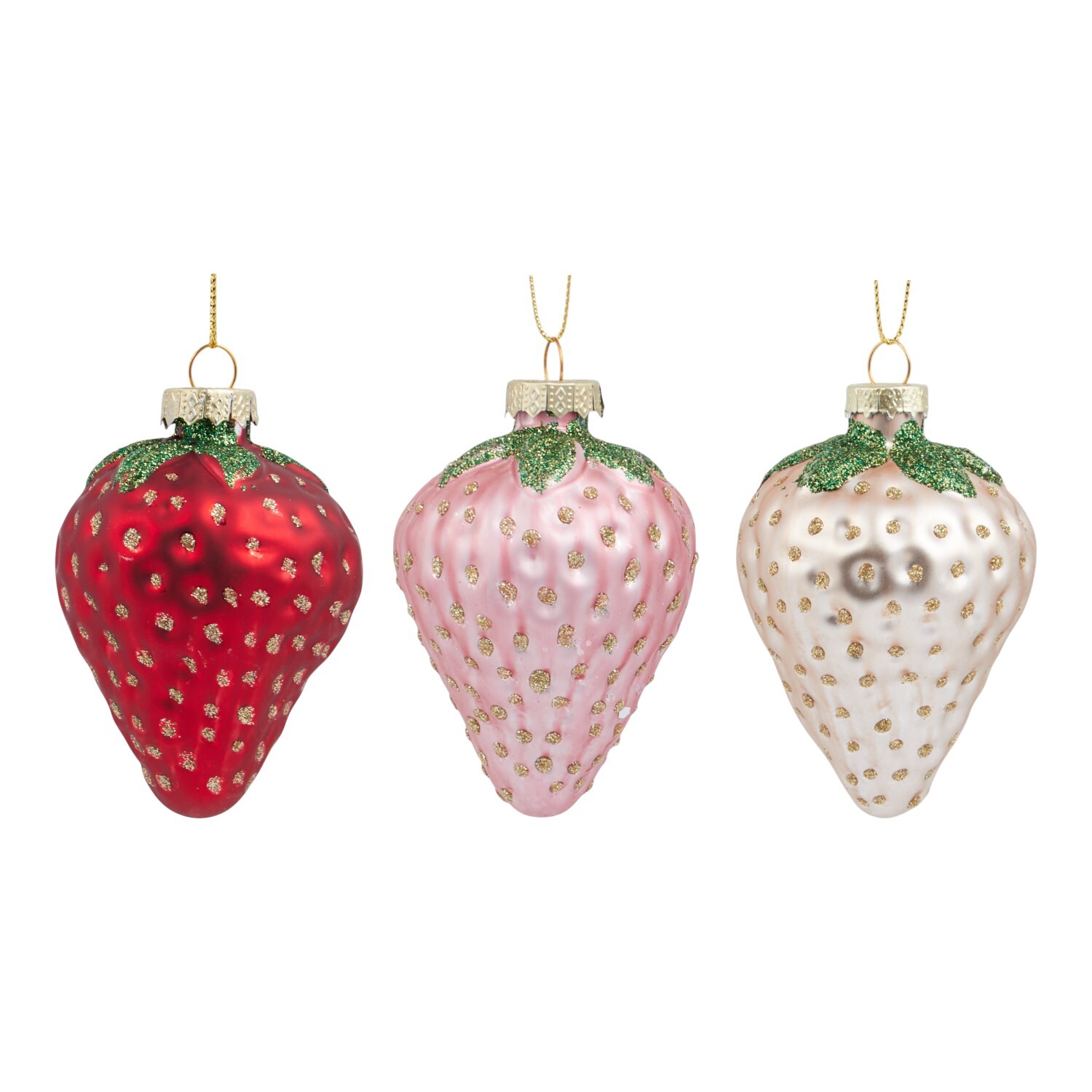 Set of 3 Strawberries Hanging Decoration Image 1