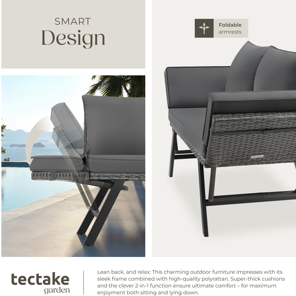 tectake Sintra Grey Multi Functional Garden Sofa Image 4