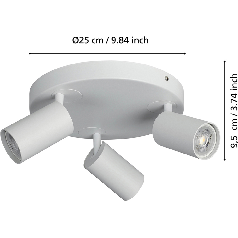 EGLO Telimbela-Z Black Smart Control Colour Changing 3 Light Ceiling Spotlight Image 4