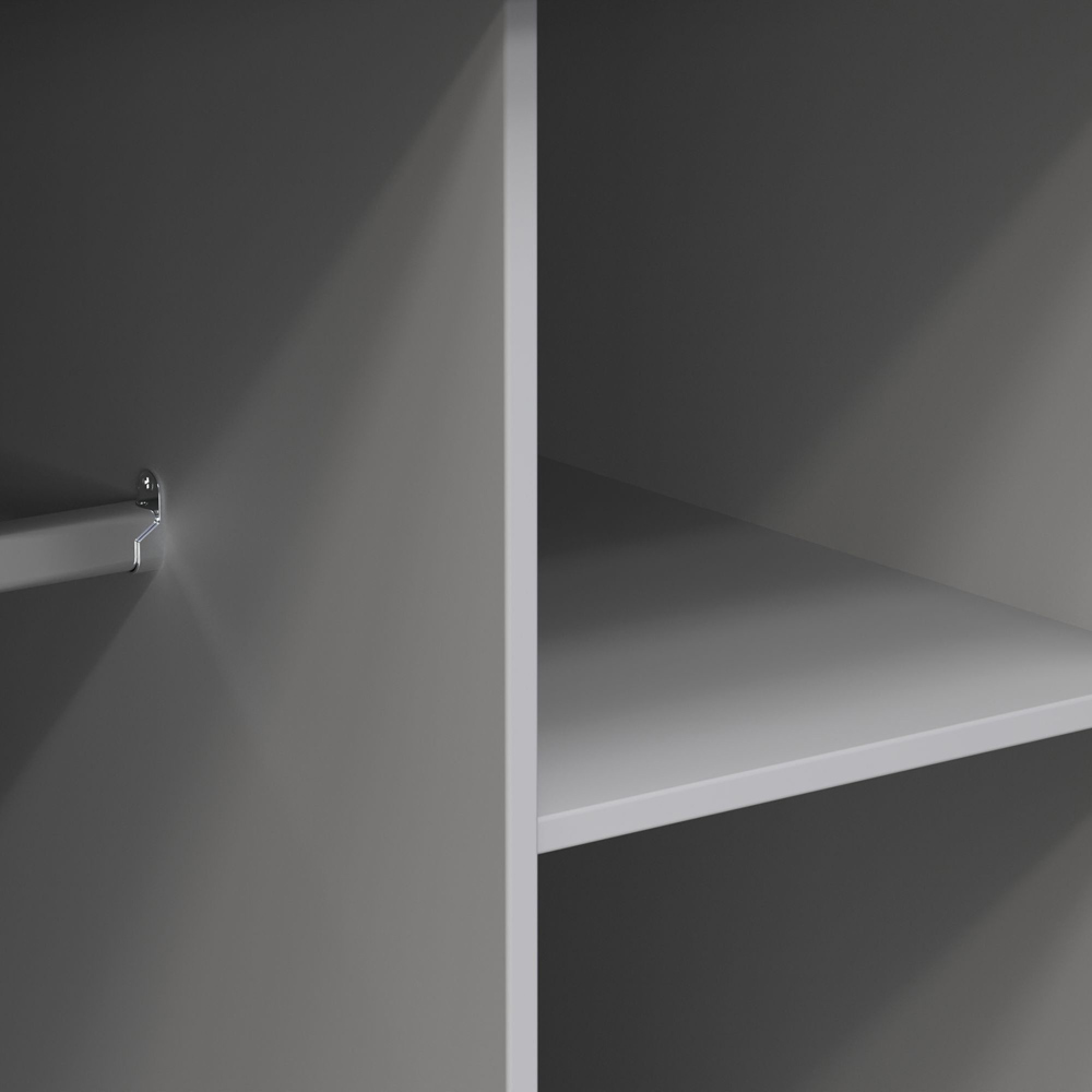 Crowndale Diamond Ready Assembled Matt Shadow and Grey Tall Open Wardrobe Image 5