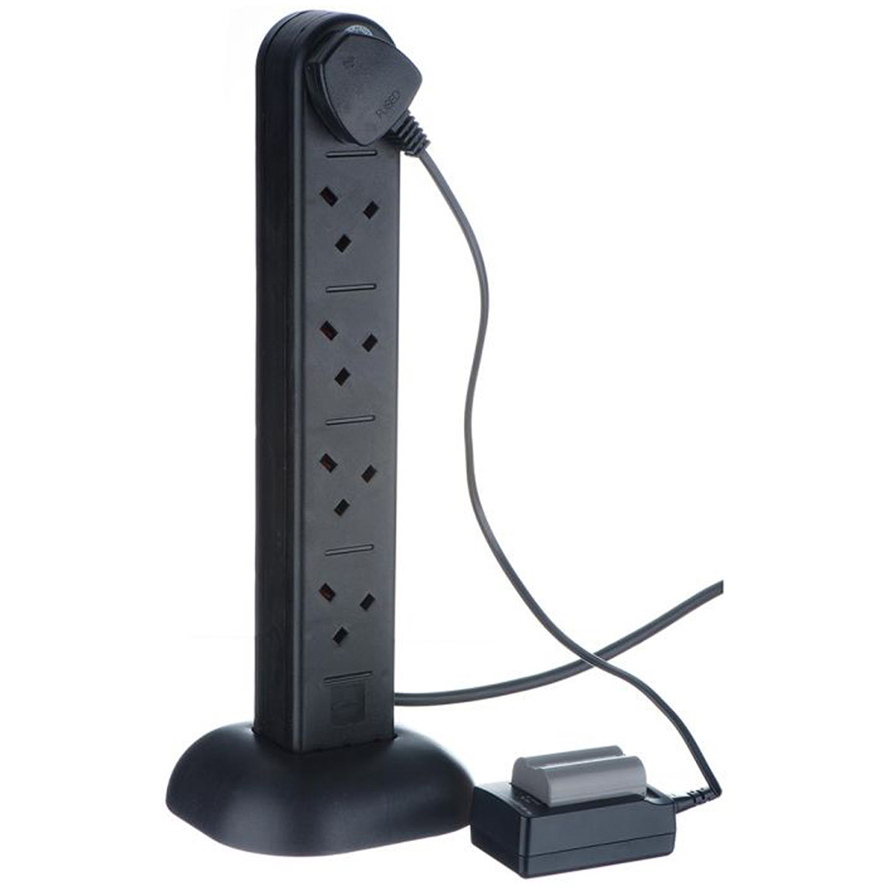 Vonhaus Black 10 Socket Surge Protected Tower Extension Lead Image 5