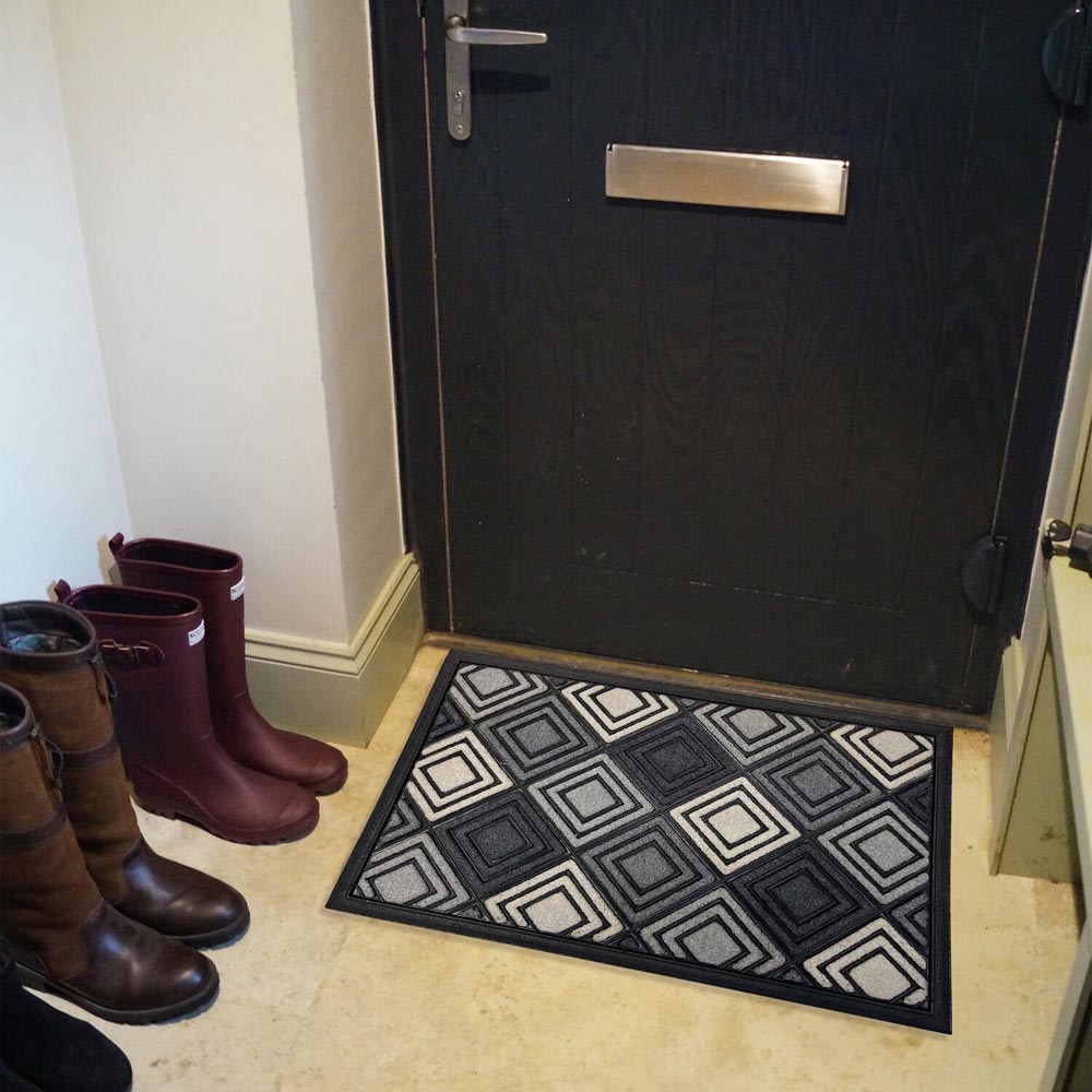 Scrape N Sorb Diamond DoormatBlack and Neutral Image 5