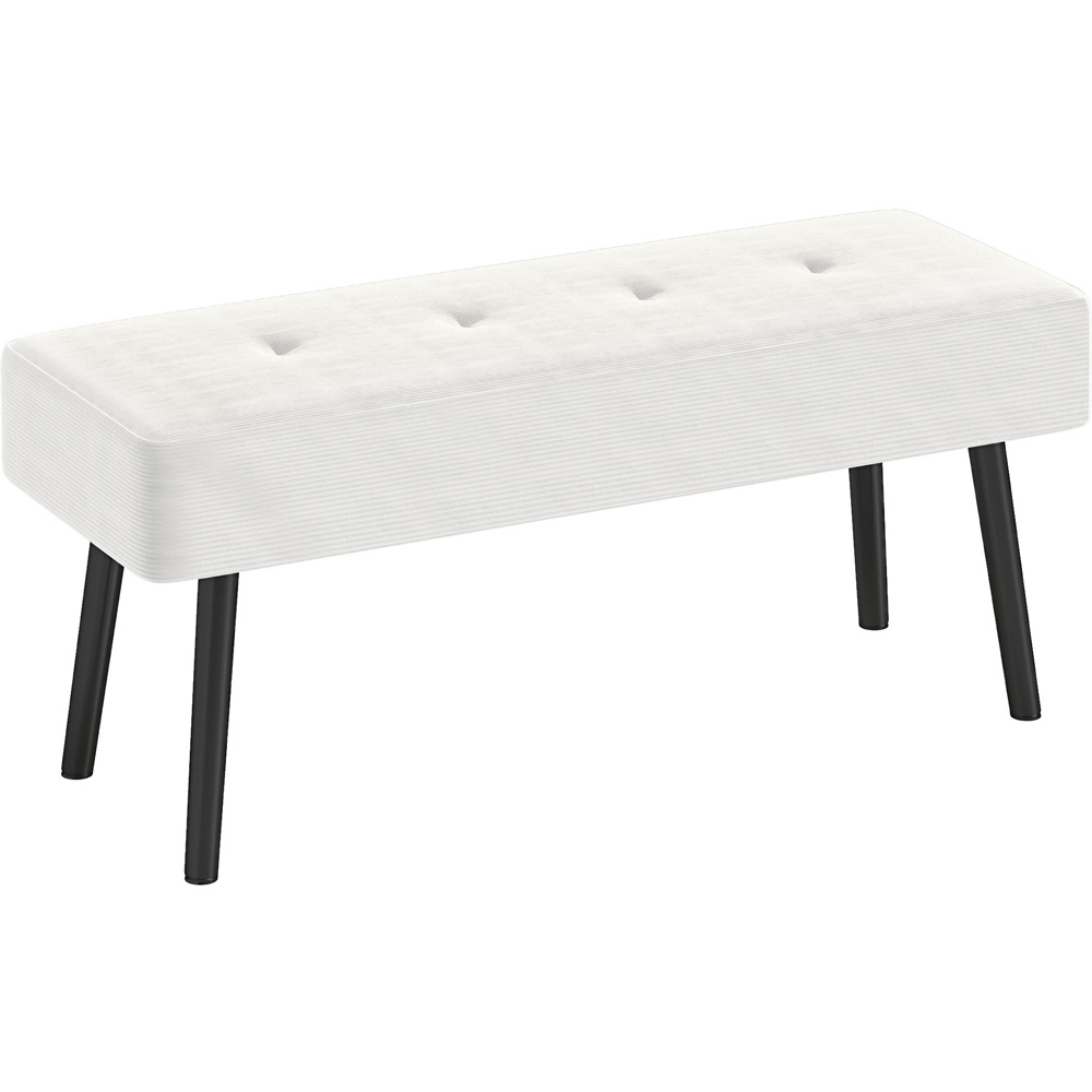 Portland Cream White End of Bed Bench with Thick Padding Image 2