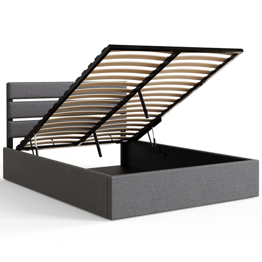 GFW Hudson Double Grey End Lift Ottoman Bed Image 3