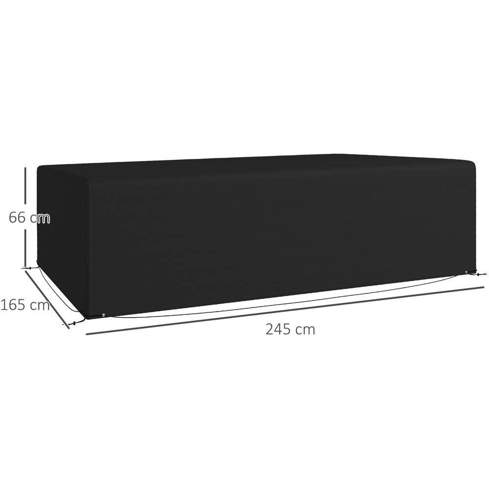 Outsunny Black Wicker Rattan Garden Furniture Cover 245 x 165 x 66cm Image 9