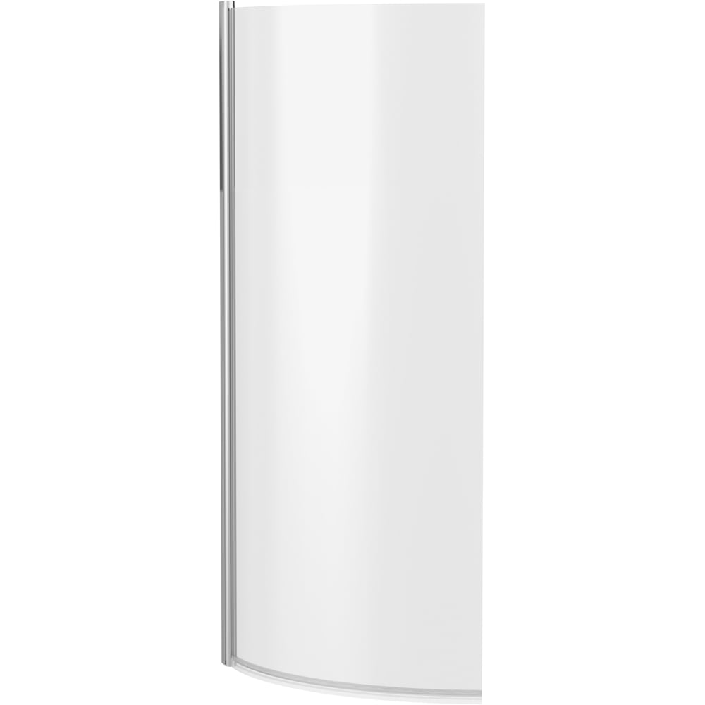 nuie Chrome P-Bath Curved Shower Bath Screen 5mm Image 1