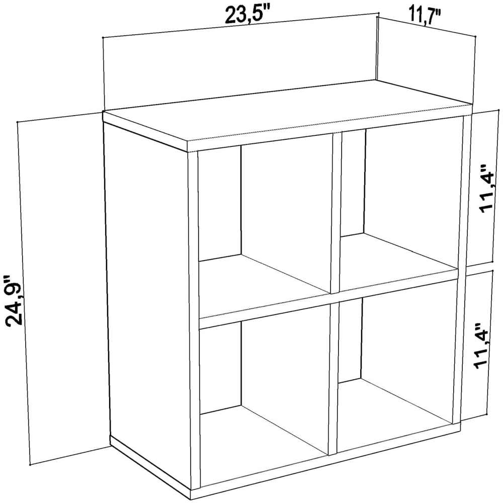 Decorotika Hansen 4 Shelf White and Oak Side Table Image 4