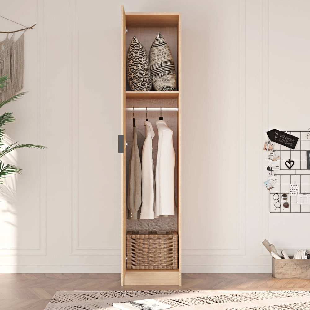 Home Source Phoenix Single Door Oak Wardrobe Image 6