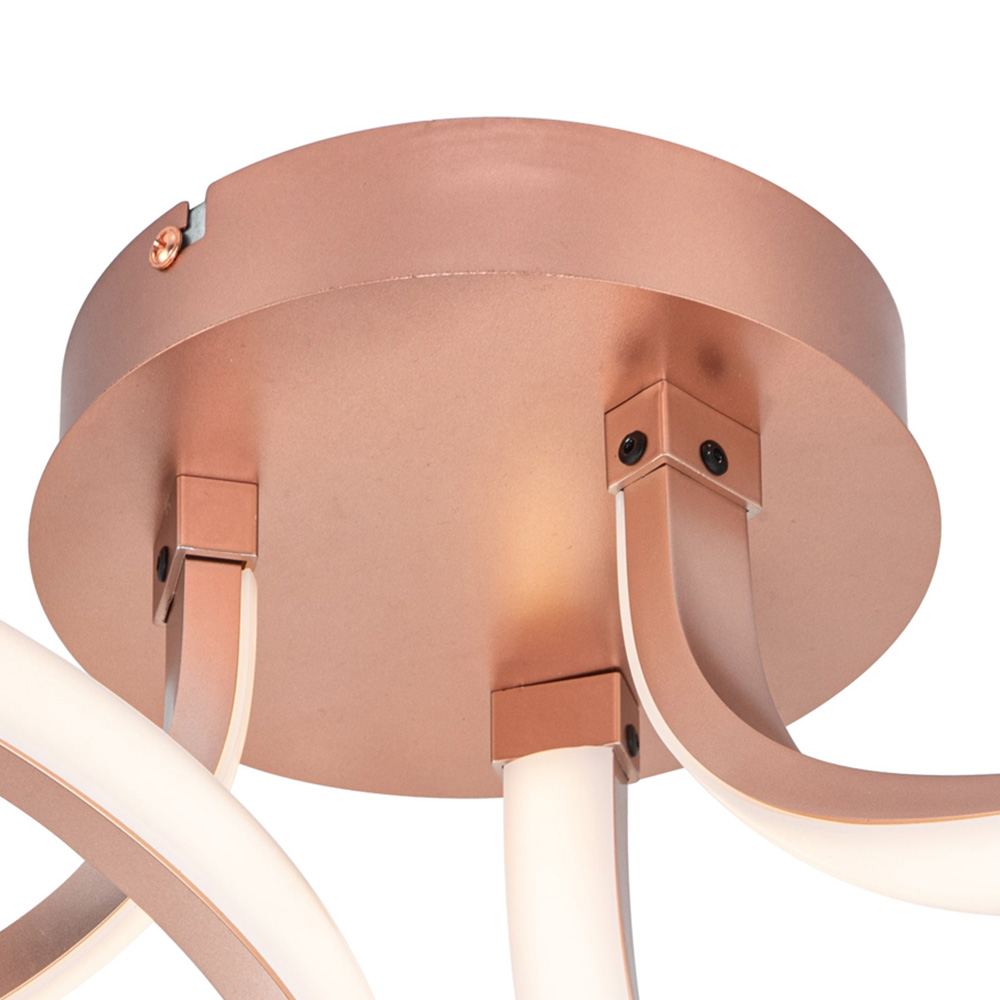 Cosylyte Moss 3 Light Copper Curved LED Ceiling Light Image 4