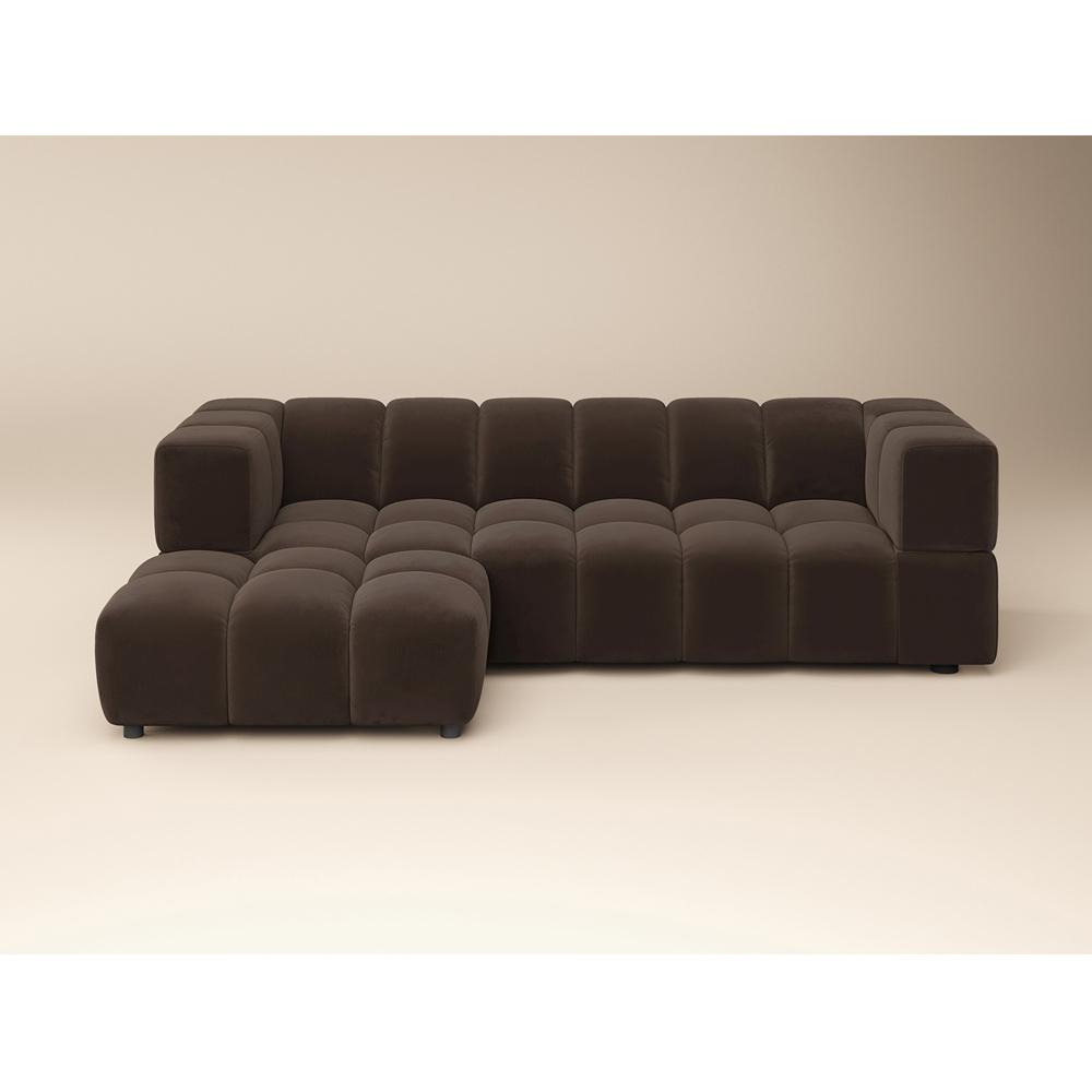 SOLACE+CO Jenson Brown 4 Seater Sofa with Footstool Image 2