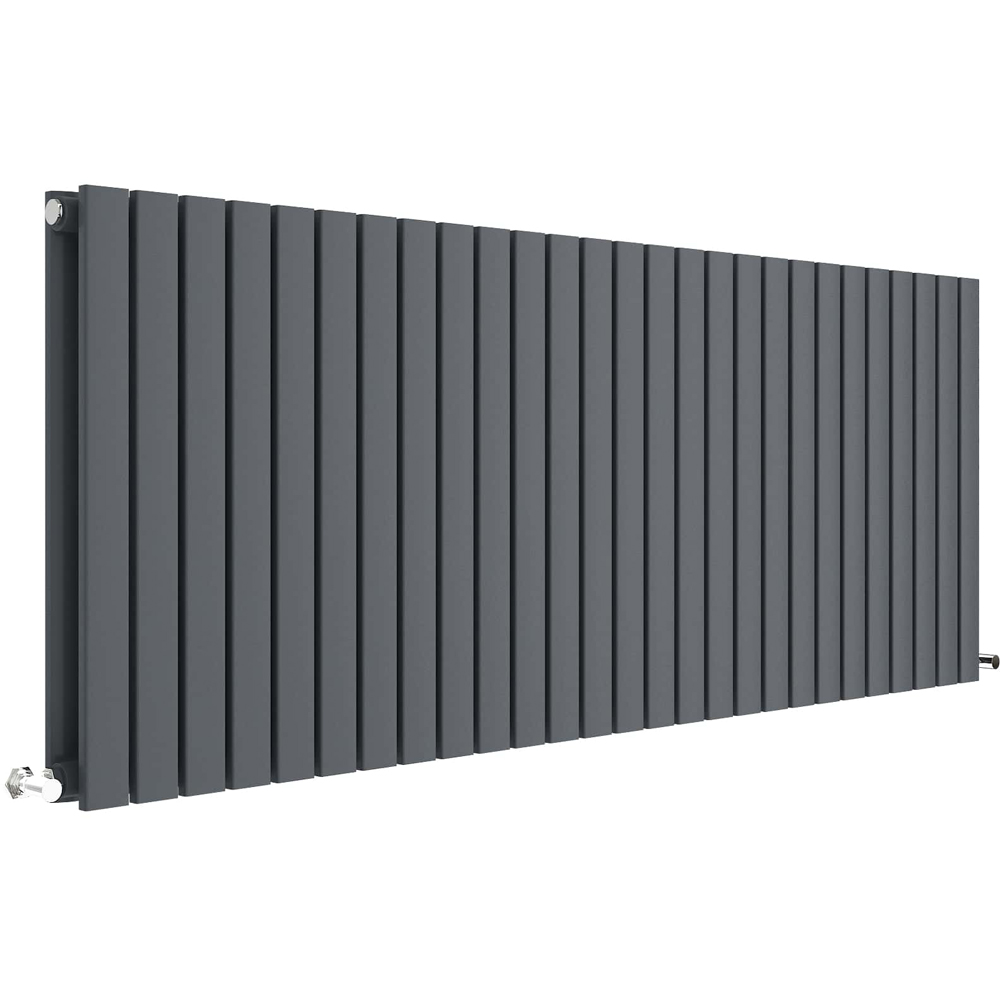 nuie Sloane Horizontal Anthracite Double Panel Radiator 600 x 1572mm Image 1