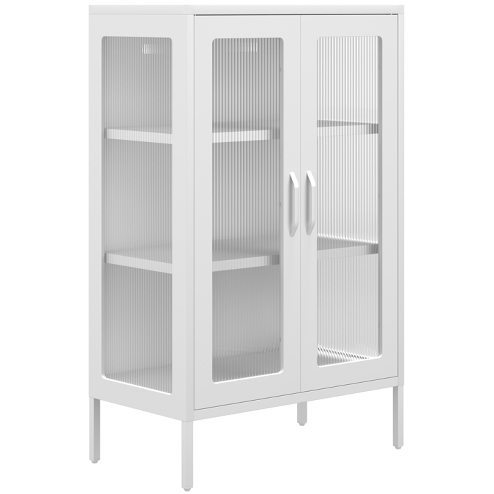 LPD Home Marsh 2 Door White Glass Display Cabinet Image 3