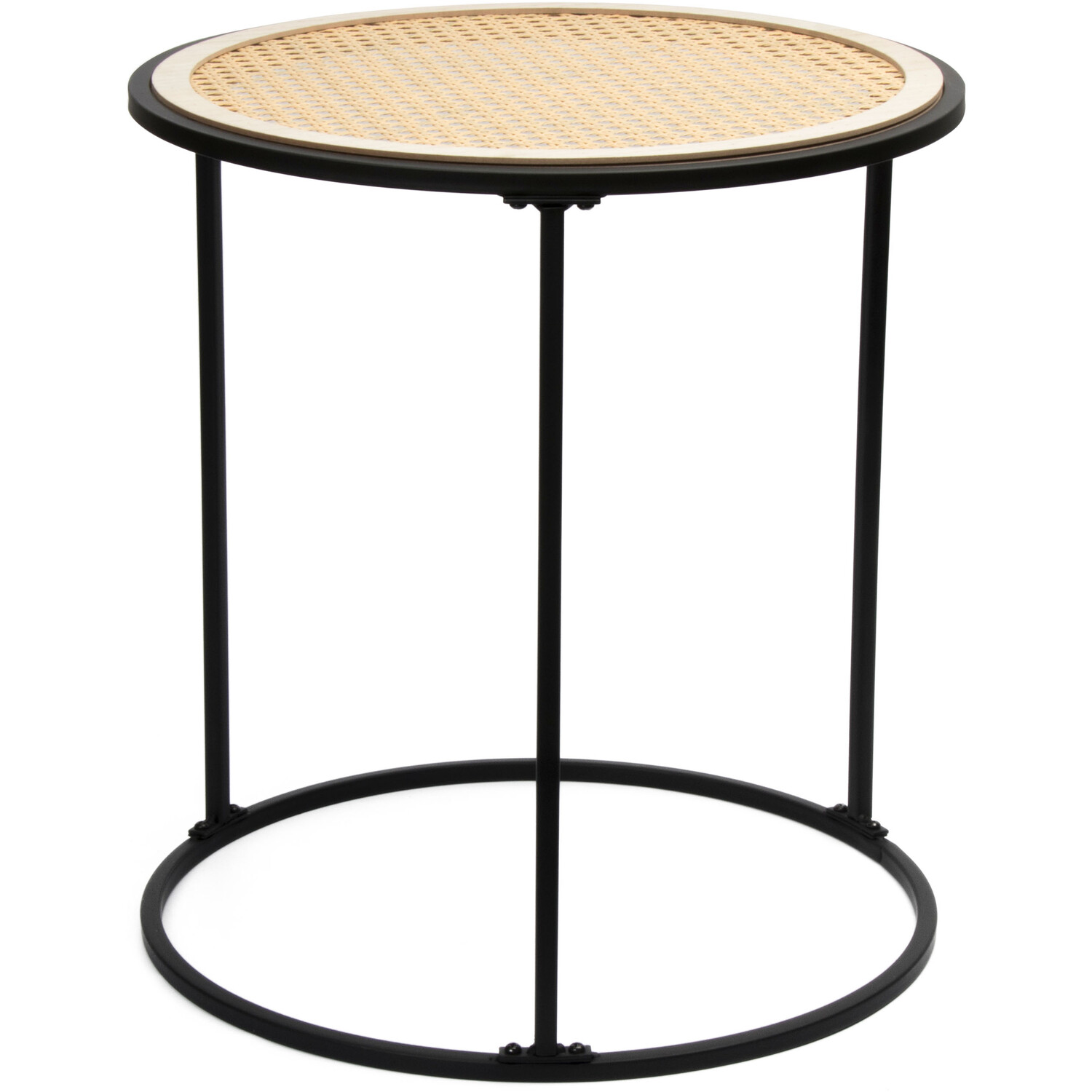 Set of 2 Rattan Side Table - Black Image 3
