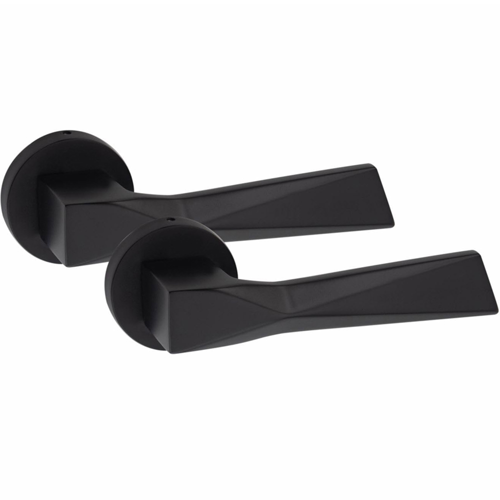 Golden Grace Modern Aura Matt Black Premium Door Handles 4 Pack Image 2