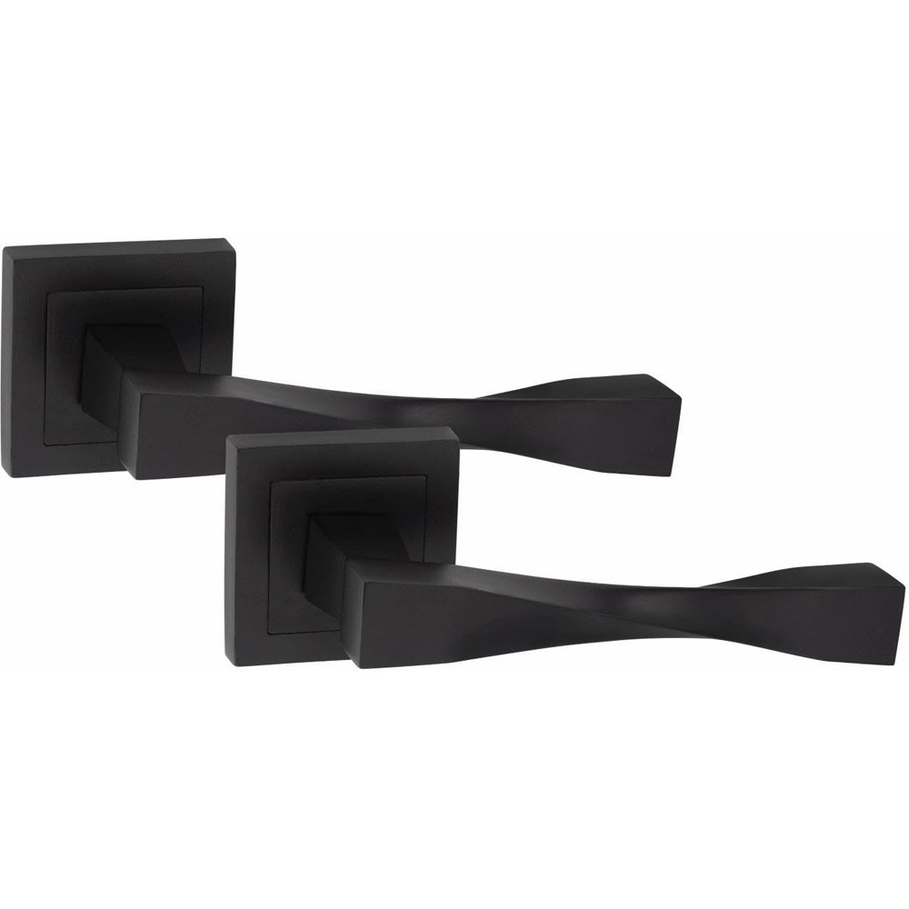 Golden Grace Matt Black Astrid Straight Door Handle Set 6 Pack Image 3