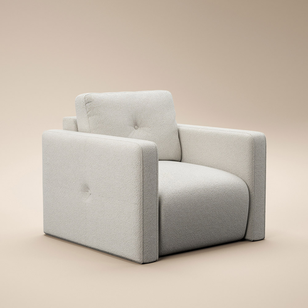 Solace+Co Wilfie Beige Chenille Armchair Image 2