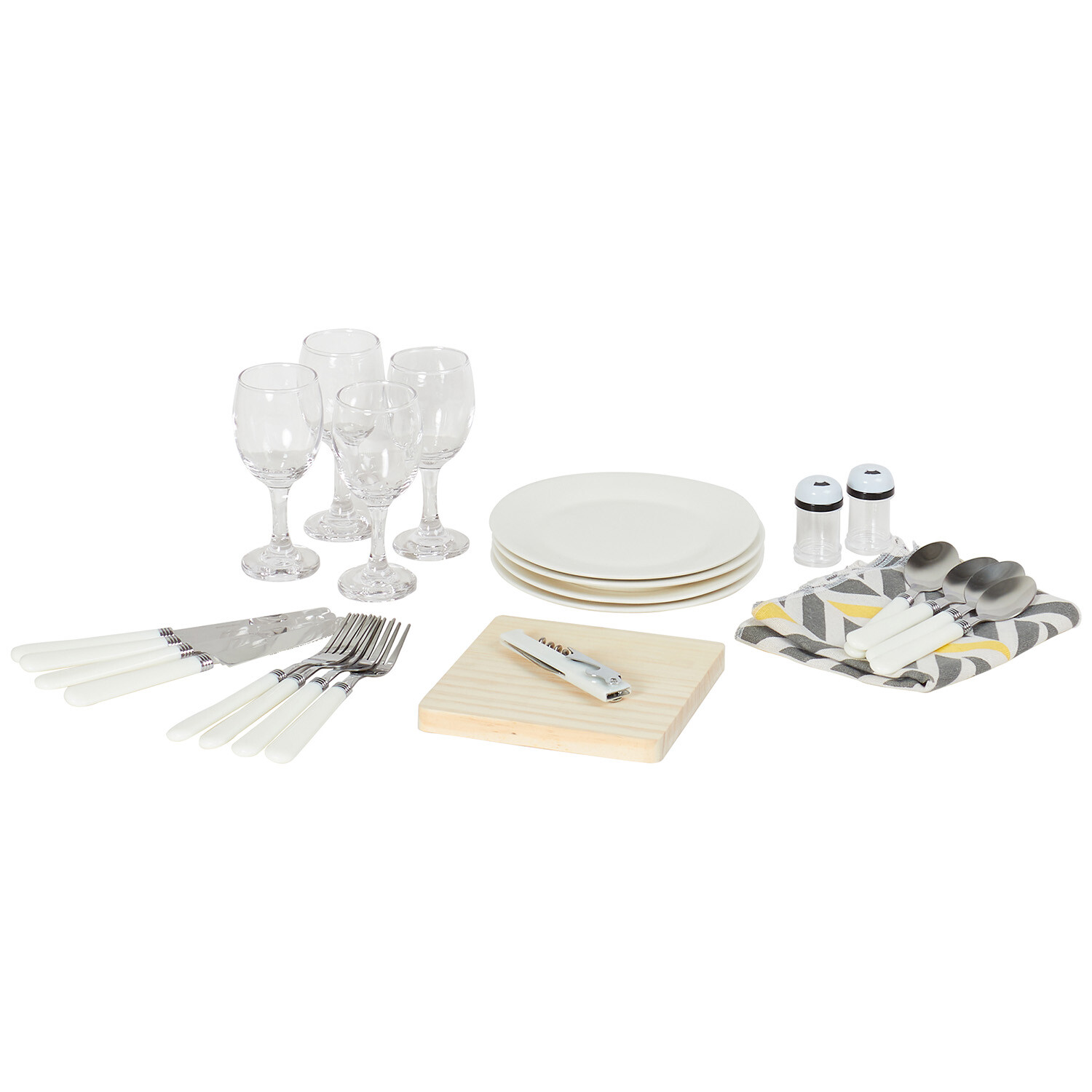 22 Piece Picnic Basket Natural Image 5