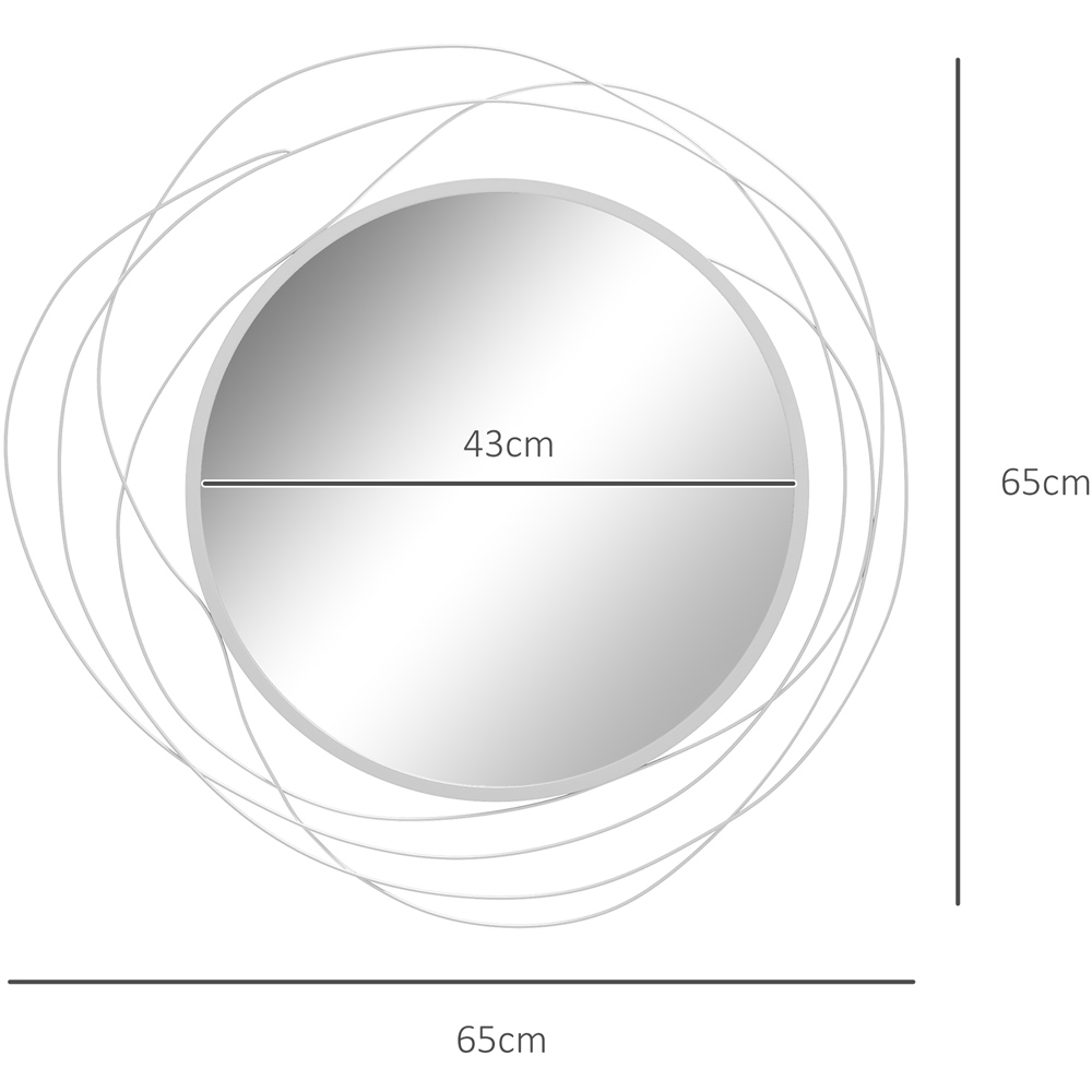 Portland Silver Metal Round Wall Mirror 65 x 65cm Image 9