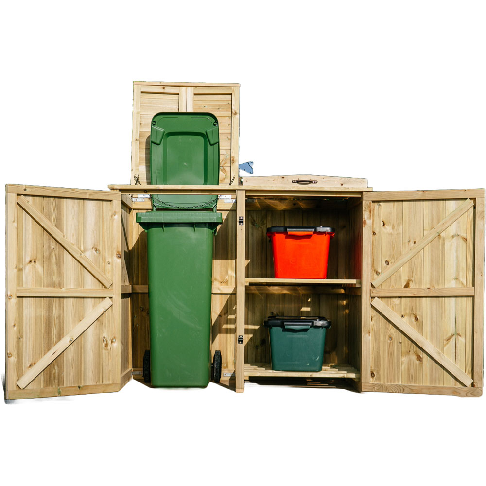 The Garden Village Chatburn 2 Recycle Box Single Wheelie Bin Shed Image 3