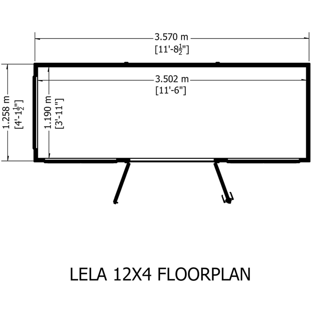 Shire Lela 12 x 4ft Double Door Summerhouse Image 7
