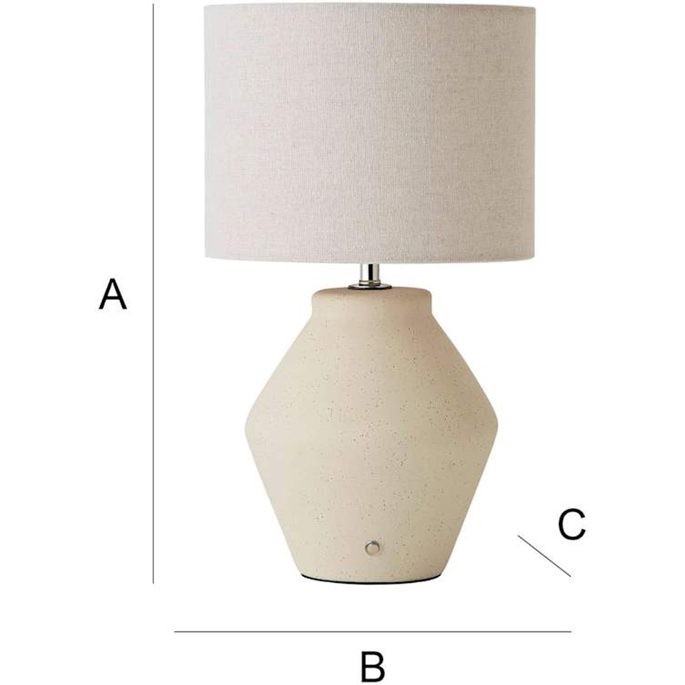 ValueLights Finn Cream Ceramic Rechargeable Table Lamp with Linen Shade Image 7