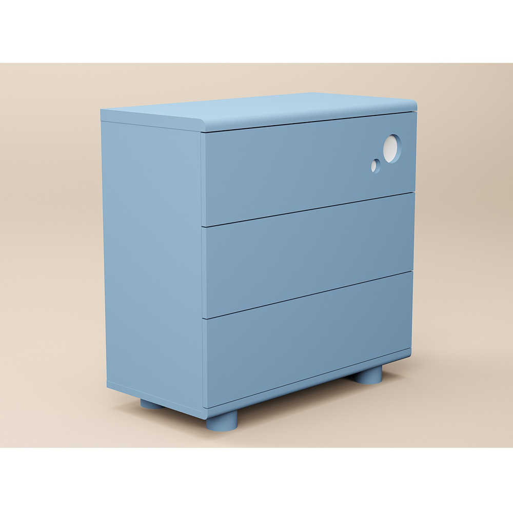 Flair Livana 3 Drawer Blue Chest of Drawers Image 3