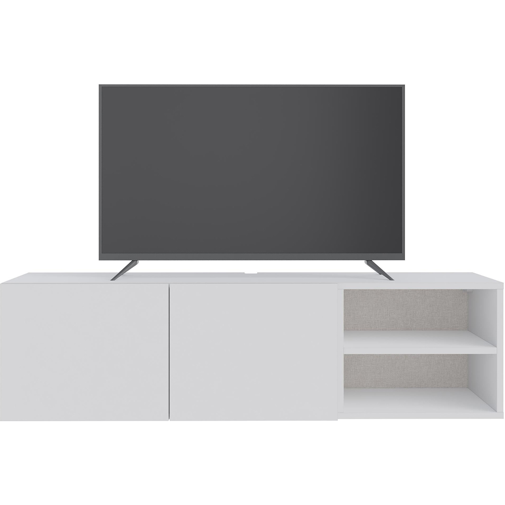 Decortie Conrad 2 Door 2 Shelf White TV Unit Image 2
