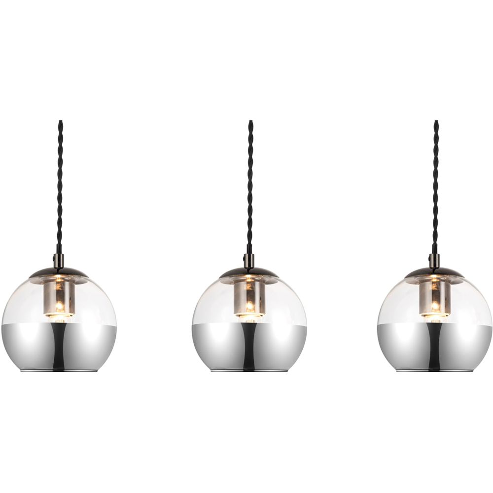 Cosylyte Marlo Matt Black Base Smoky Glass 3 Light Bar Pendant Light Image 4