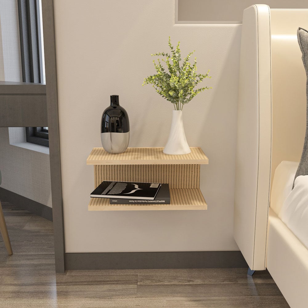Decorotika Ramira 2 Shelf Hazeran Floating Bedside Table Image 6