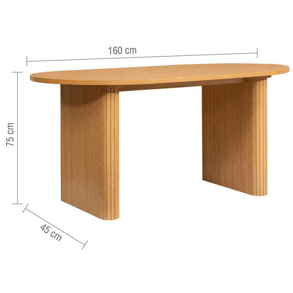 Birlea Axel 4 Seater Oval Fluted Dining Set Brown Image 9