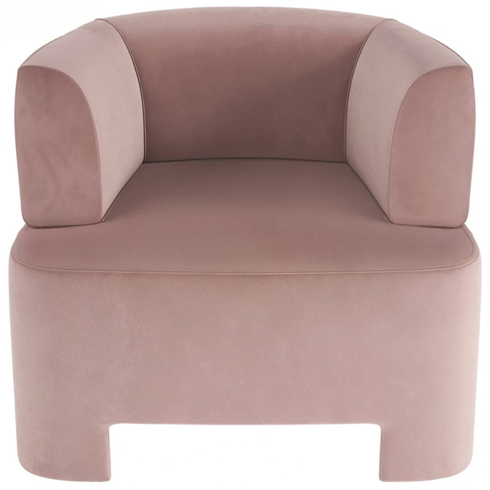 Solace+Co Cleo Pink Velvet Accent Chair Image 2