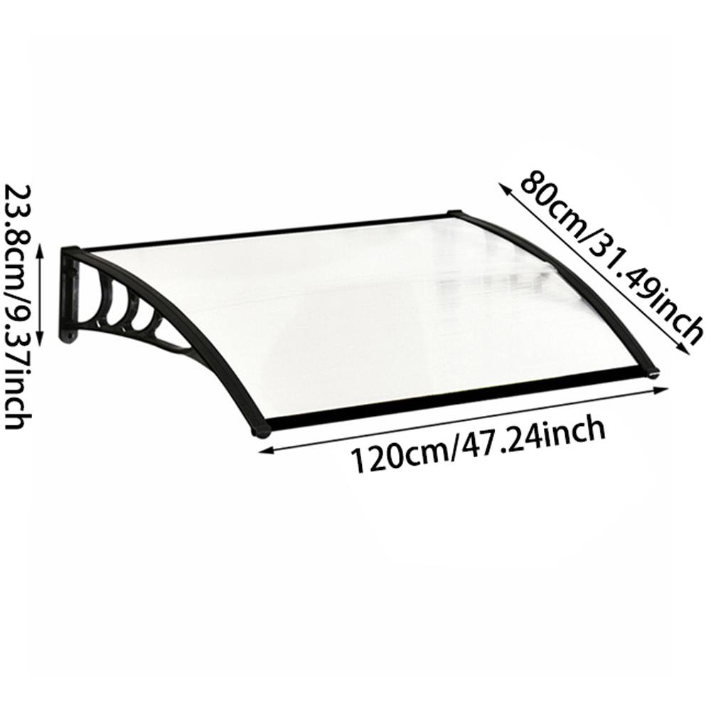 Living and Home Black Awning Canopy with Brackets 1.2m Image 8