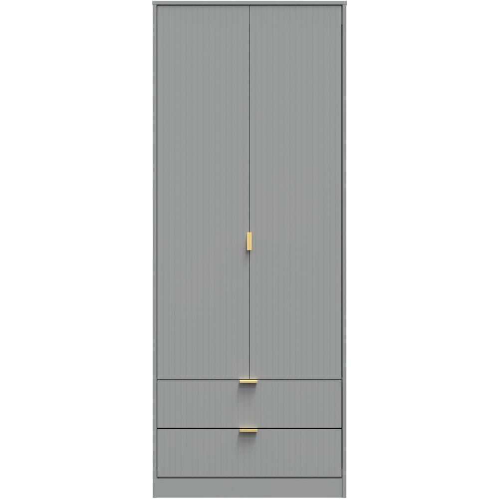 Crowndale 2 Door 2 Drawer Dusk Grey Wardrobe Ready Assembled Image 3