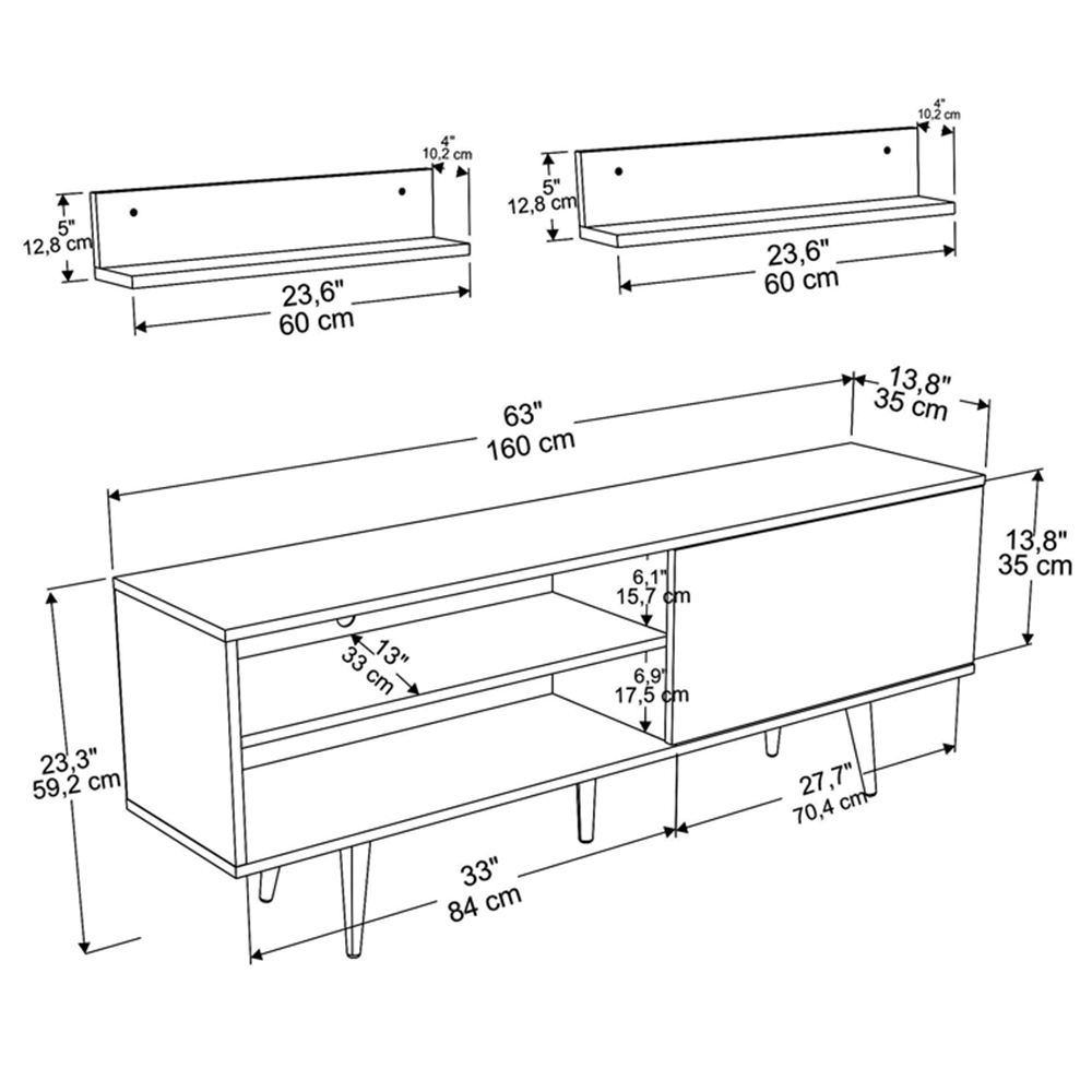 Decorotika Pi Single Door White Marble TV Unit Image 5