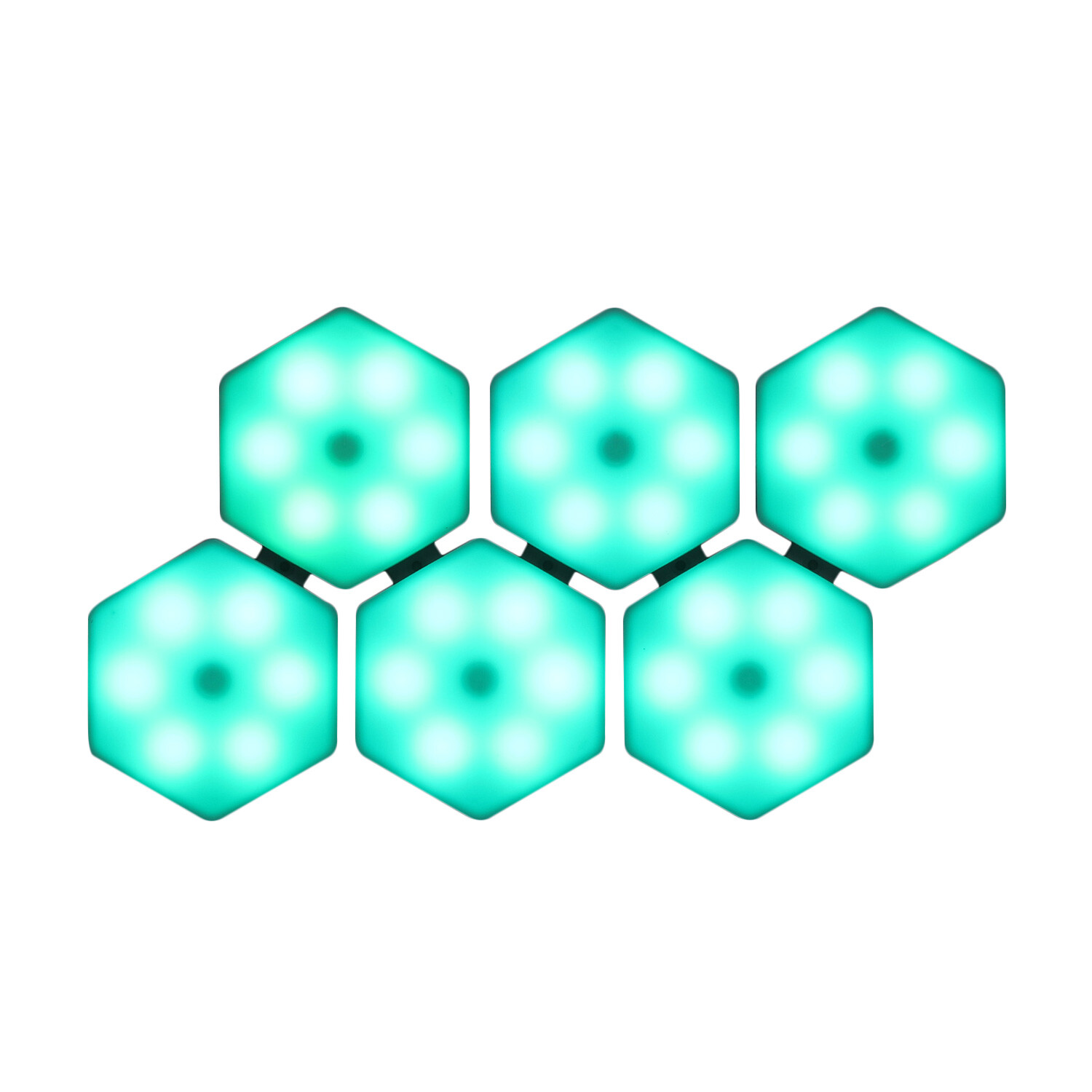 Hexagonal Colour Changing Stick On Mood Lights 6 Pack Image 2