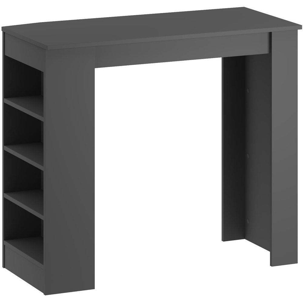 Decortie Swallow Anthracite Bar Table with Storage Shelves Image 2
