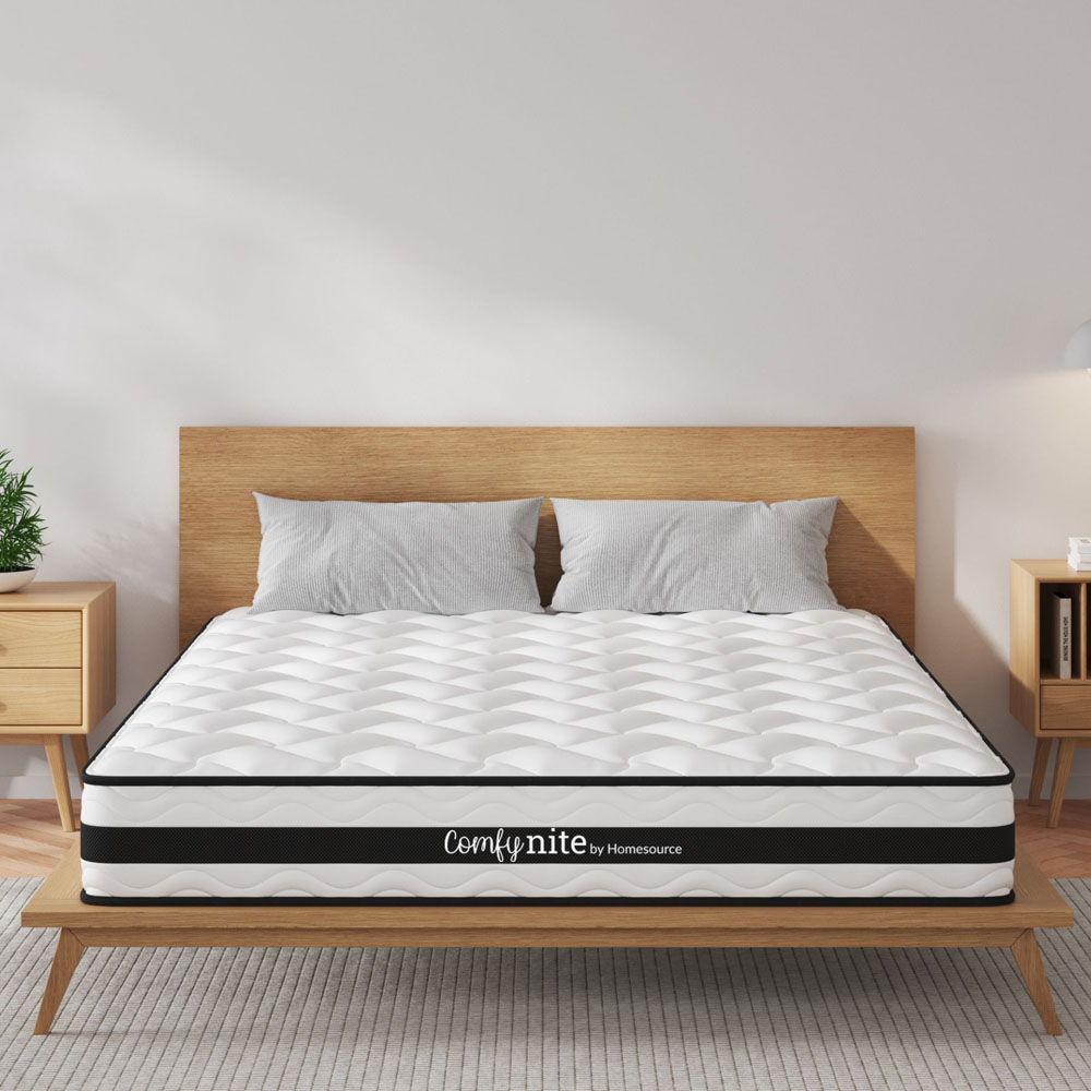 Home Source Orion Double White Quilted Medium Firm Bonnell Coil Mattress Image 2