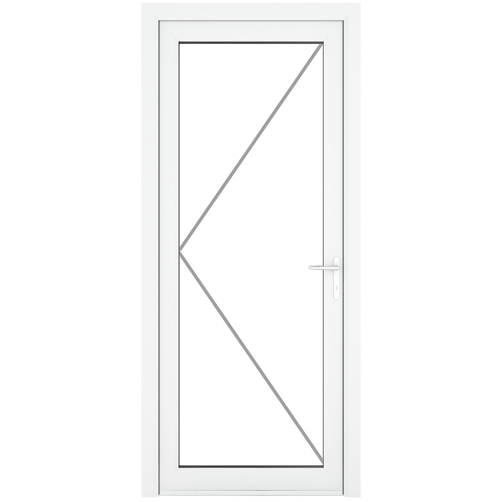 Crystal uPVC Triple Glazed Door Full Glass Left hand White Clear Glass 840x2090mm Image 2