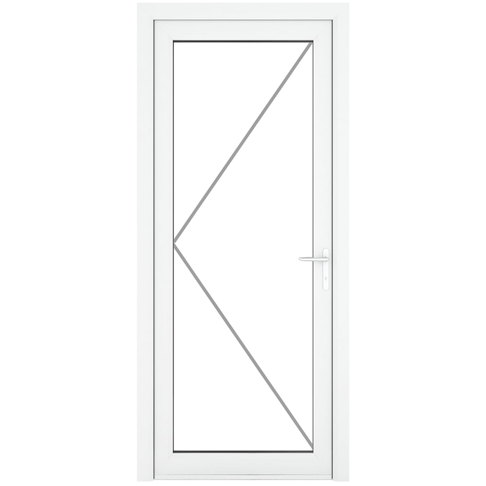 Crystal uPVC Triple Glazed Door Full Glass Left hand White Clear Glass 890x2090mm Image 2