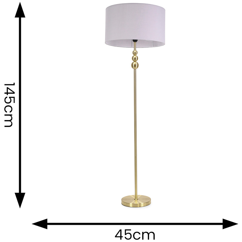 ValueLights Marissa Grey Shade Gold Ball LED Floor Lamp Image 6