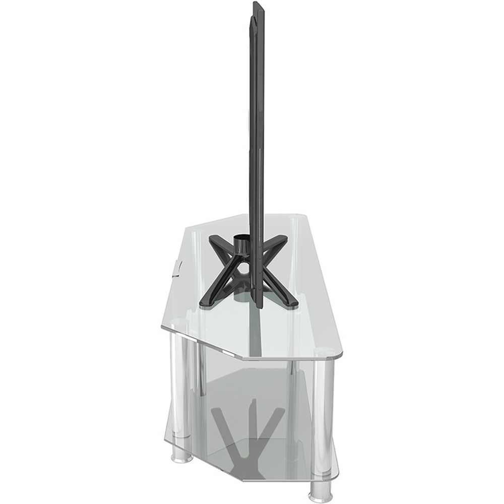 AVF Classic 2 Shelf Clear and Chrome Corner TV Stand Image 7