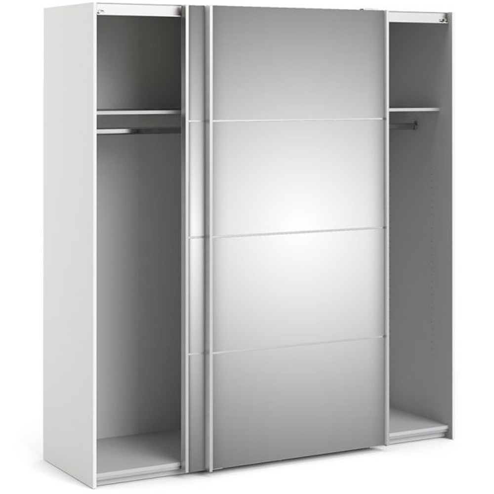 Verona 2 Door 2 Shelf White Mirrored Sliding Wardrobe Image 5