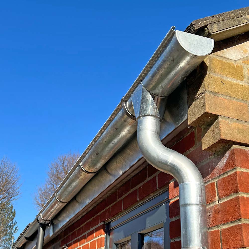 Metal Gutta Half Round Zinc Gutter 125 x 76mm 10 Pack Image 5