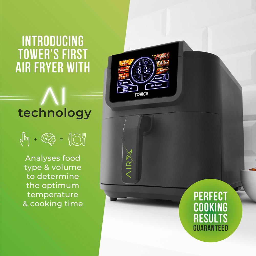 Tower AirX T17166 Grey Single Basket Air Fryer Digital Air Fryer 5L Image 3