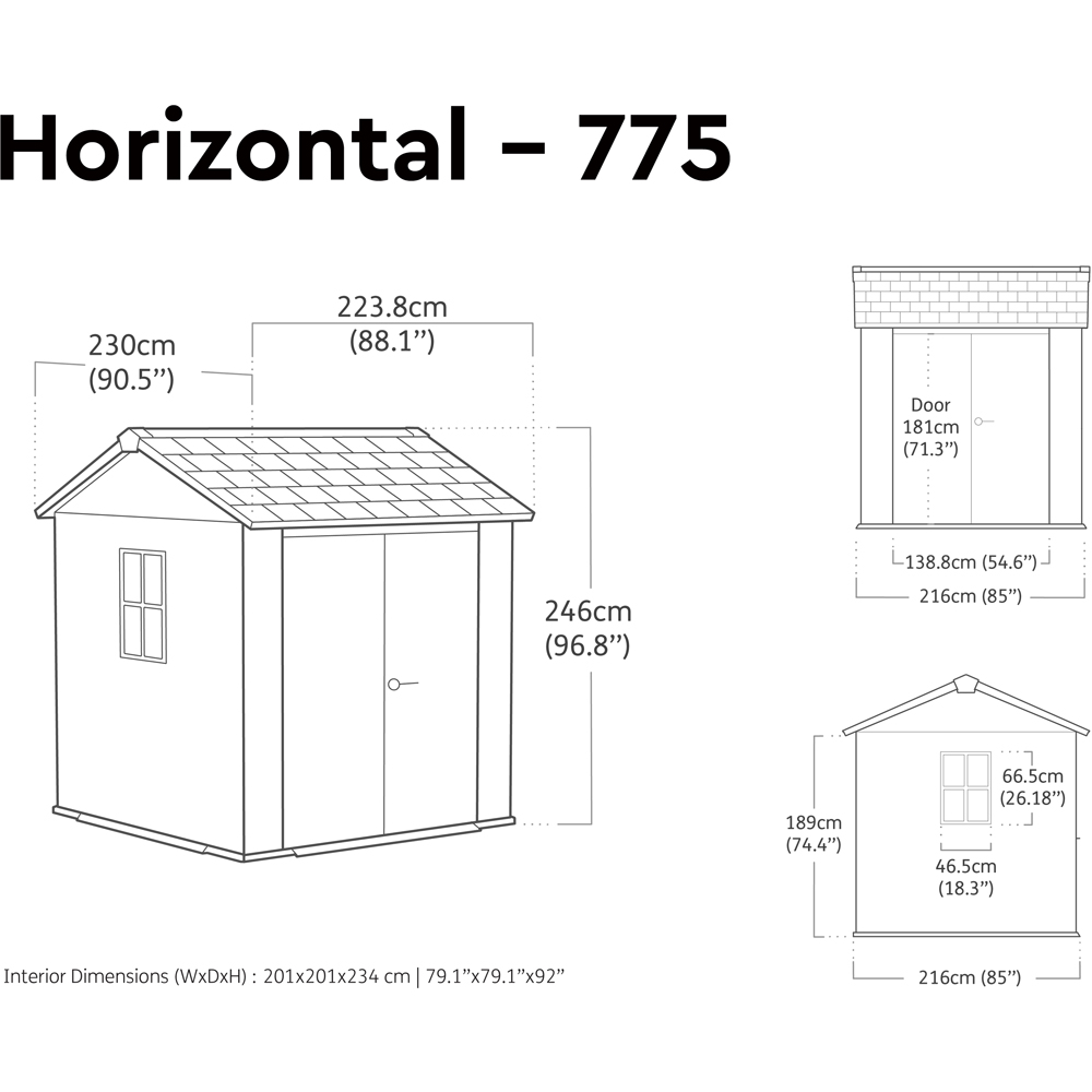 Keter Newton Plus 7 x 7.5ft Grey Steel Double Wall Shed Image 9