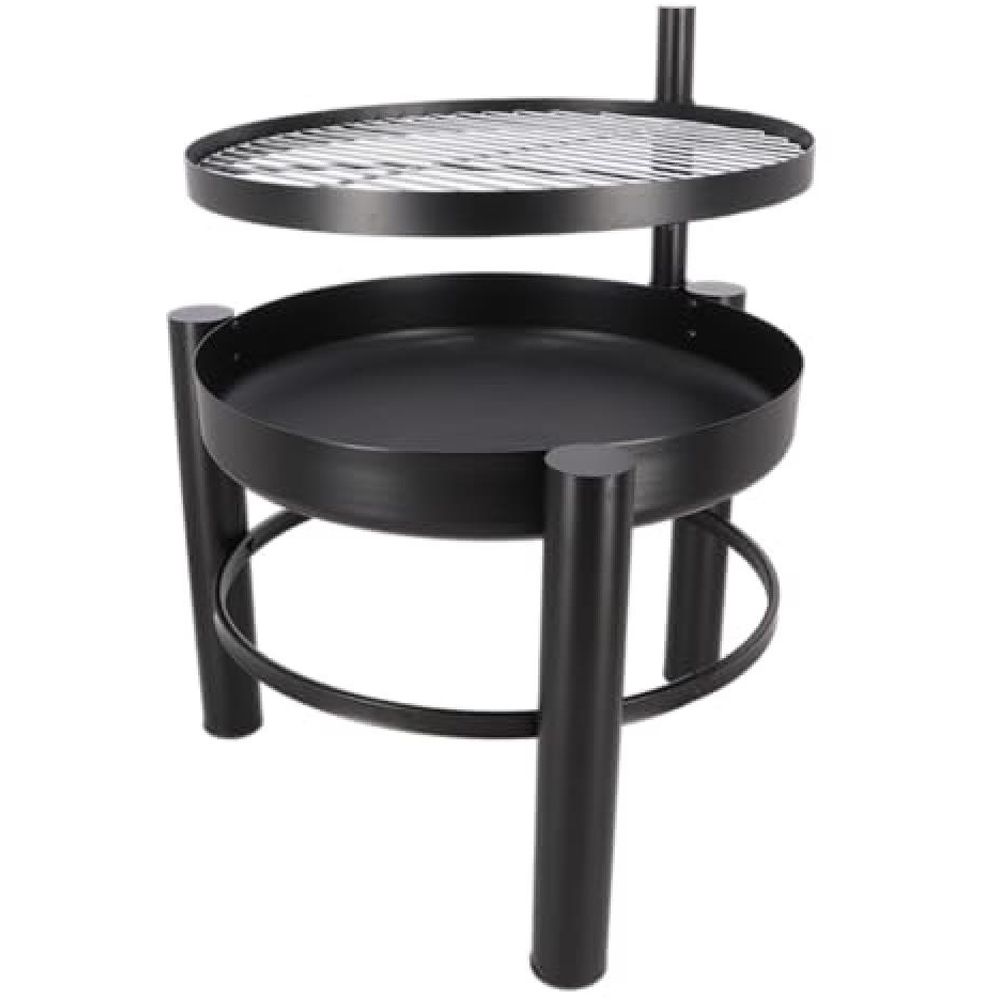 Fallen Fruits Black Large Fire Bowl with BBQ Grid Top Image 2