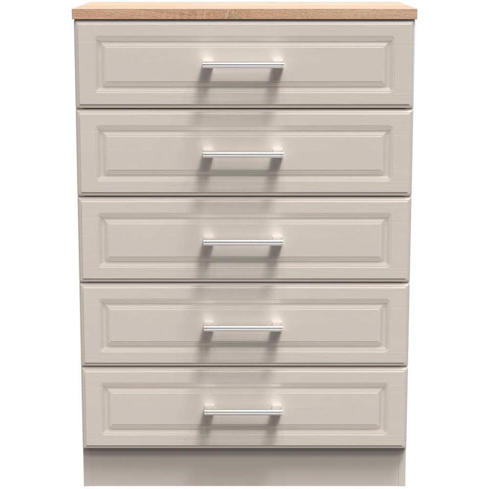 Crowndale Kent 5 Drawer Kashmir Ash and Modern Oak Chest of Drawers Ready Assembled Image 3