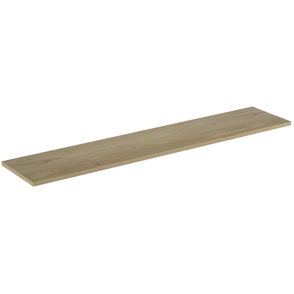 Homebase 120cm Light Oak Effect Melamine Floating Shelf 2 Pack Image 3