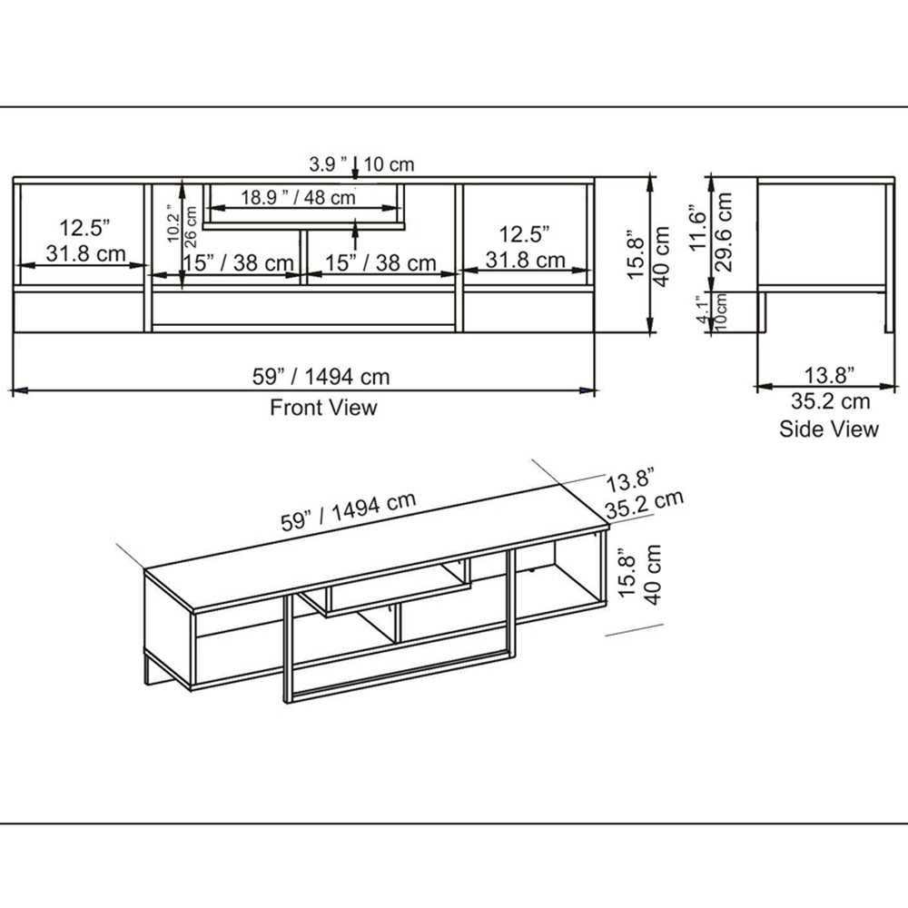 Decorotika Asal 3 Shelf Ephesus And Black Modern TV Unit Image 8